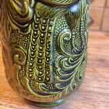 Green Barbotine Pitcher and Mug