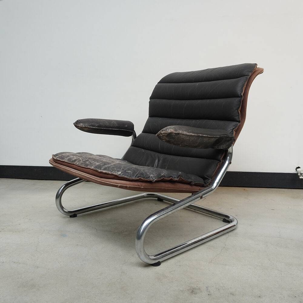 Lounge chair in brown leather, 1970s