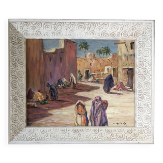 Bruno RETAUX "Bou Saâda" Oil on panel signed