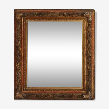 Miroir Louis XVI bois doré glace ancienne 109x128cm