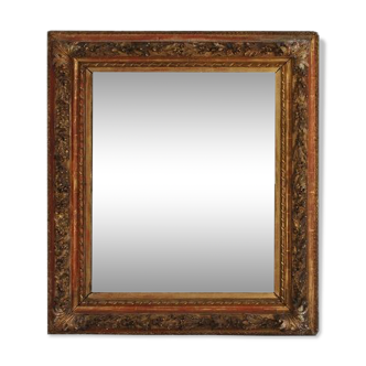 Miroir Louis XVI bois doré glace ancienne 109x128cm