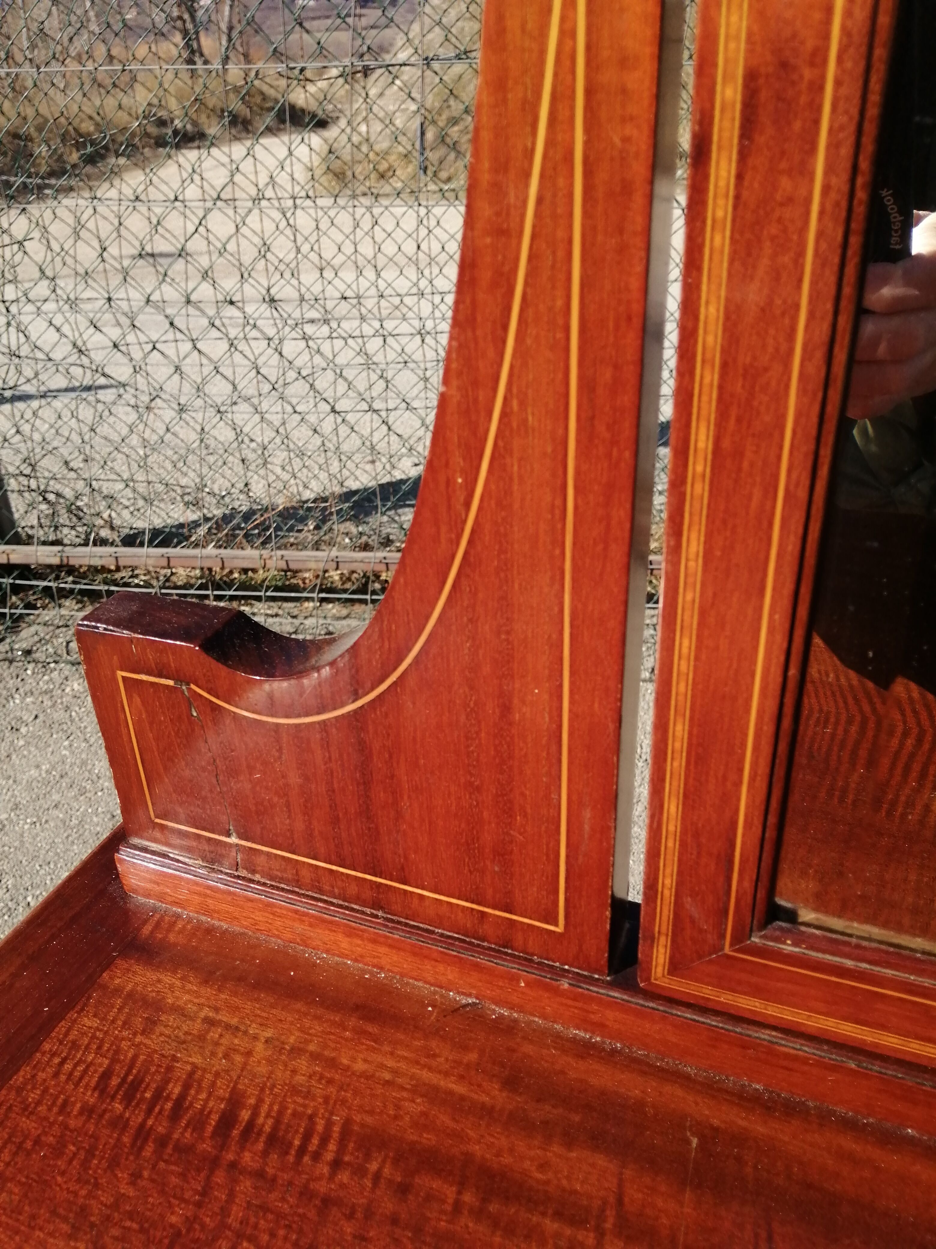 Coiffeuse et chaise en acajou blond Art Déco 1930
