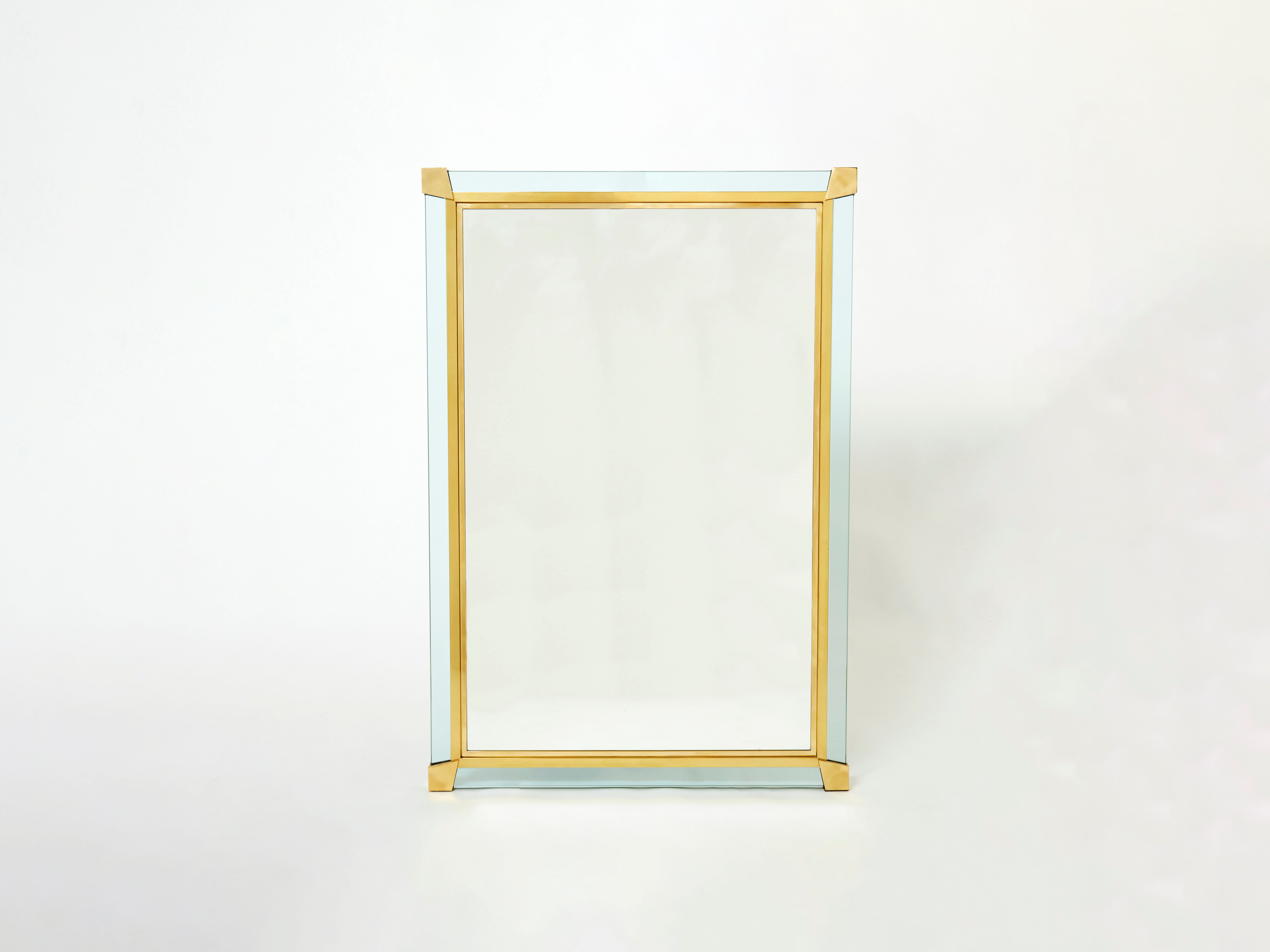 Italian mirror brass glass of Murano 1970s 87x127cm