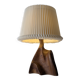 Sculptural table lamp in carved olive wood, organic modern 1970s