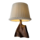 Sculptural table lamp in carved olive wood, organic modern 1970s
