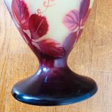 Gallé vase decorated with red roses