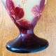 Gallé vase decorated with red roses