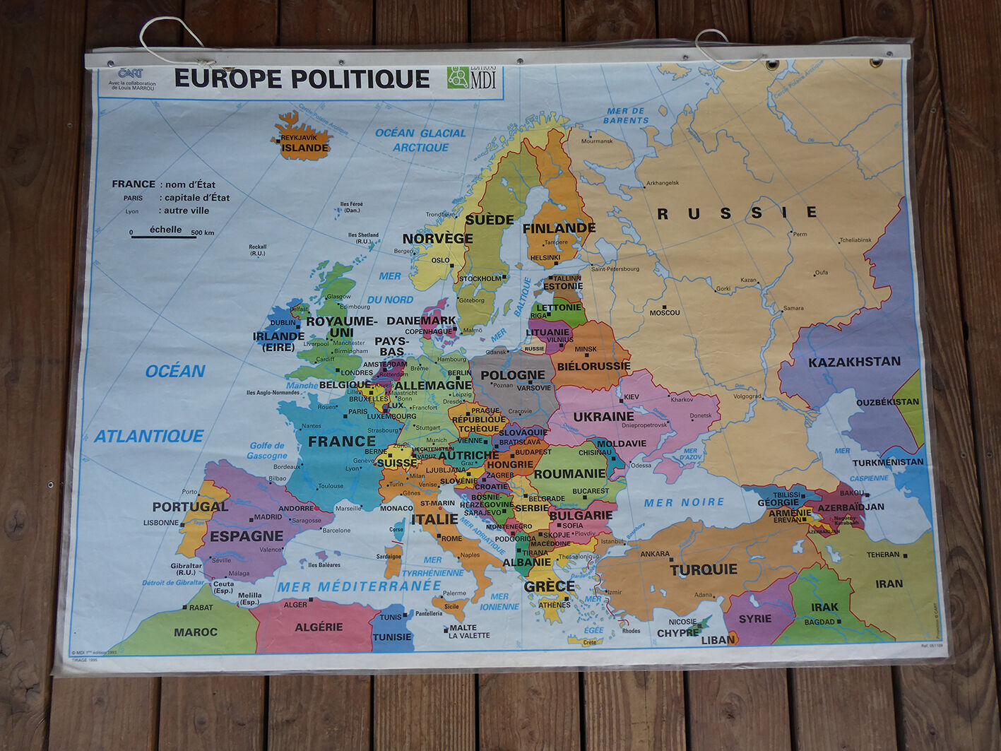 School map poster vintage Europe edition MDI - Old poster