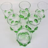 Set of six glasses Glasswork Nový Bor, 1950s.