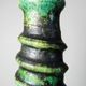 Large Tamegroute candlestick in green glazed terracotta, Morocco, 1960s-1970s.