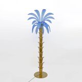Mid-Century Modern Murano Glass and Brass Palm Tree Floor Lamp