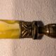 Set of 12 yellow metal cake forks and Bakelite.