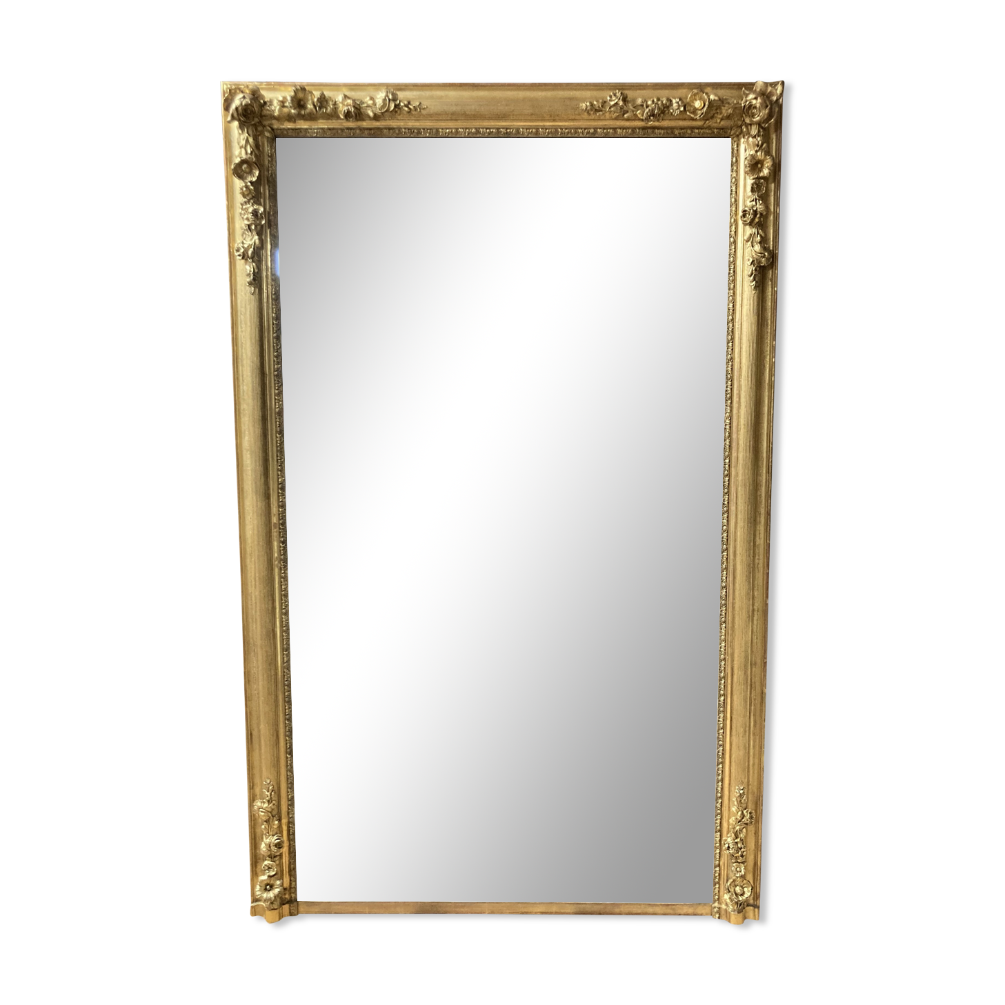Gilded wooden mirror Napoleon III 186x119cm
