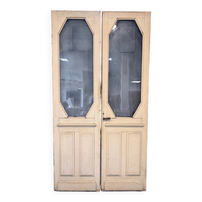 Porte vitrée Art Déco à double battant