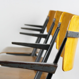 Vintage Pyramid chairs with armrests by Wim Rietveld