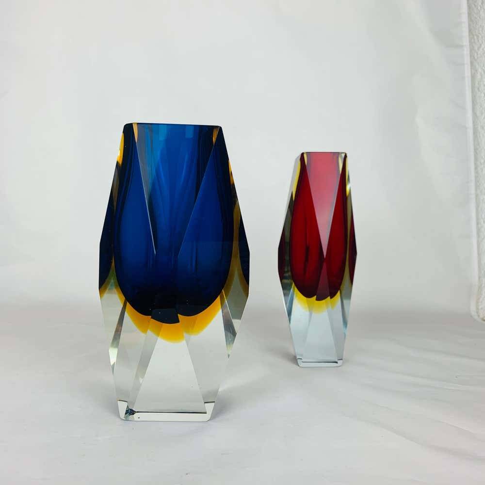 Pair of Sommerso Murano vases by Alessandro Mandruzzato
