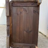 High art deco chest of drawers with mustache feet in raw walnut, 1930s