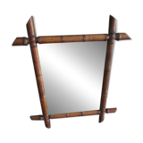 Miroir bambou ancien 57x47cm