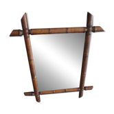 Antique bamboo mirror 57x47cm
