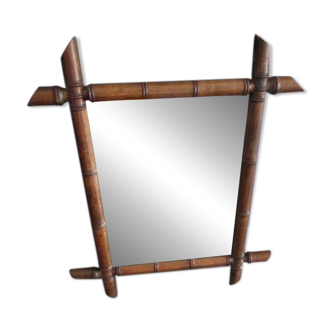 Antique bamboo mirror 57x47cm