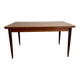 Rectangular teak Scandinavian dining table, extendable, vintage 1960s.