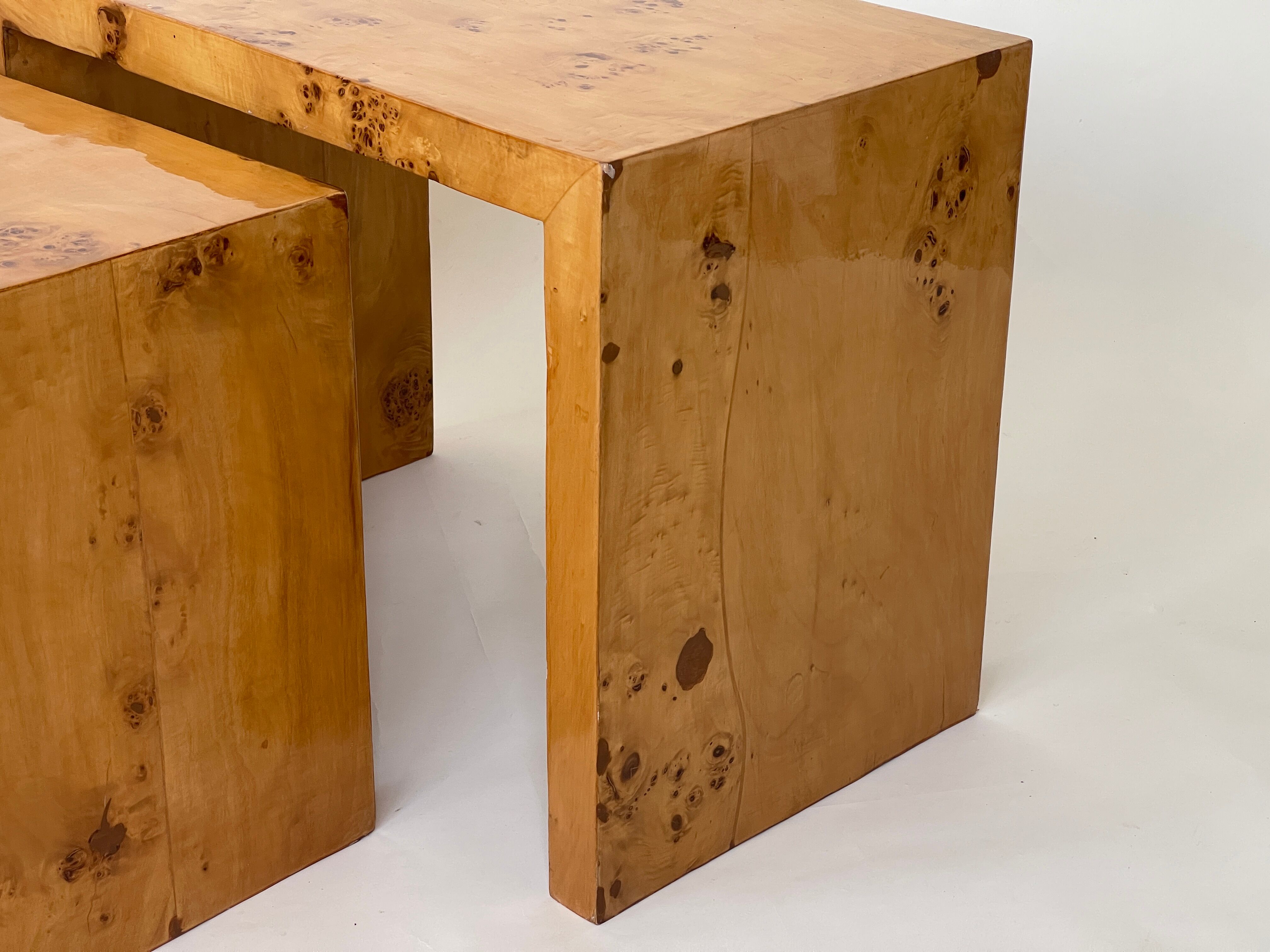 1970s burl nest tables