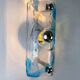Pair of clear blue Murano wall sconces by Av Mazzega, Italy 1970s