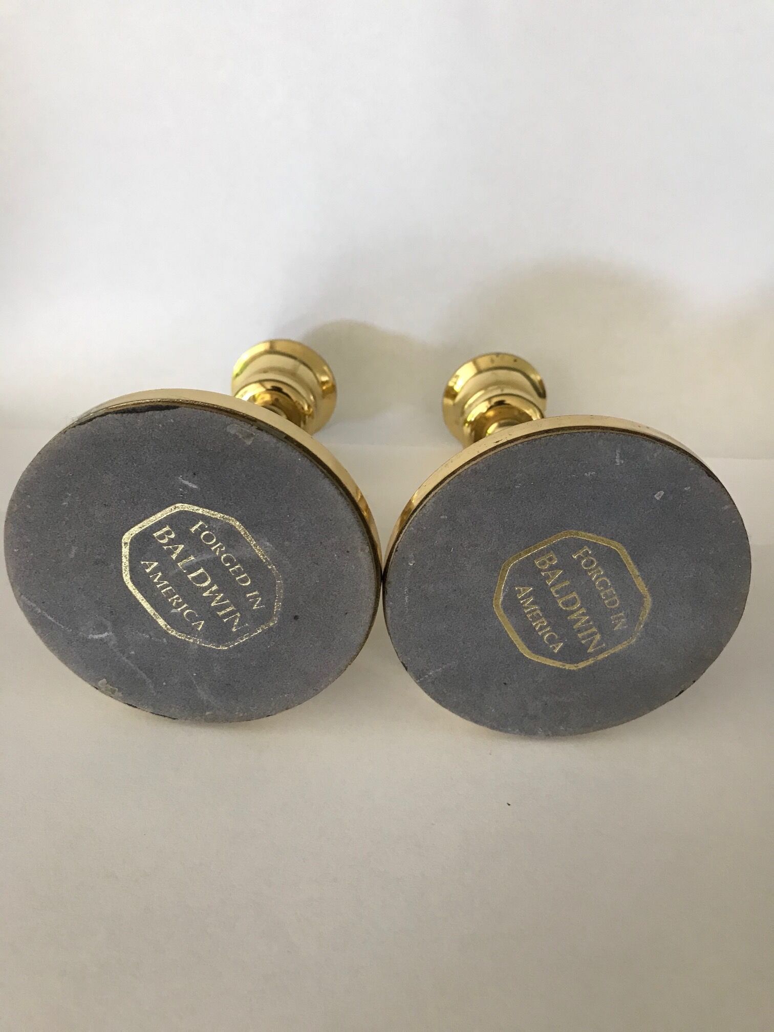 Baldwin brand brass candlestick pair