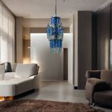 Midcentury Glass Blue Light Pendant 1970’s