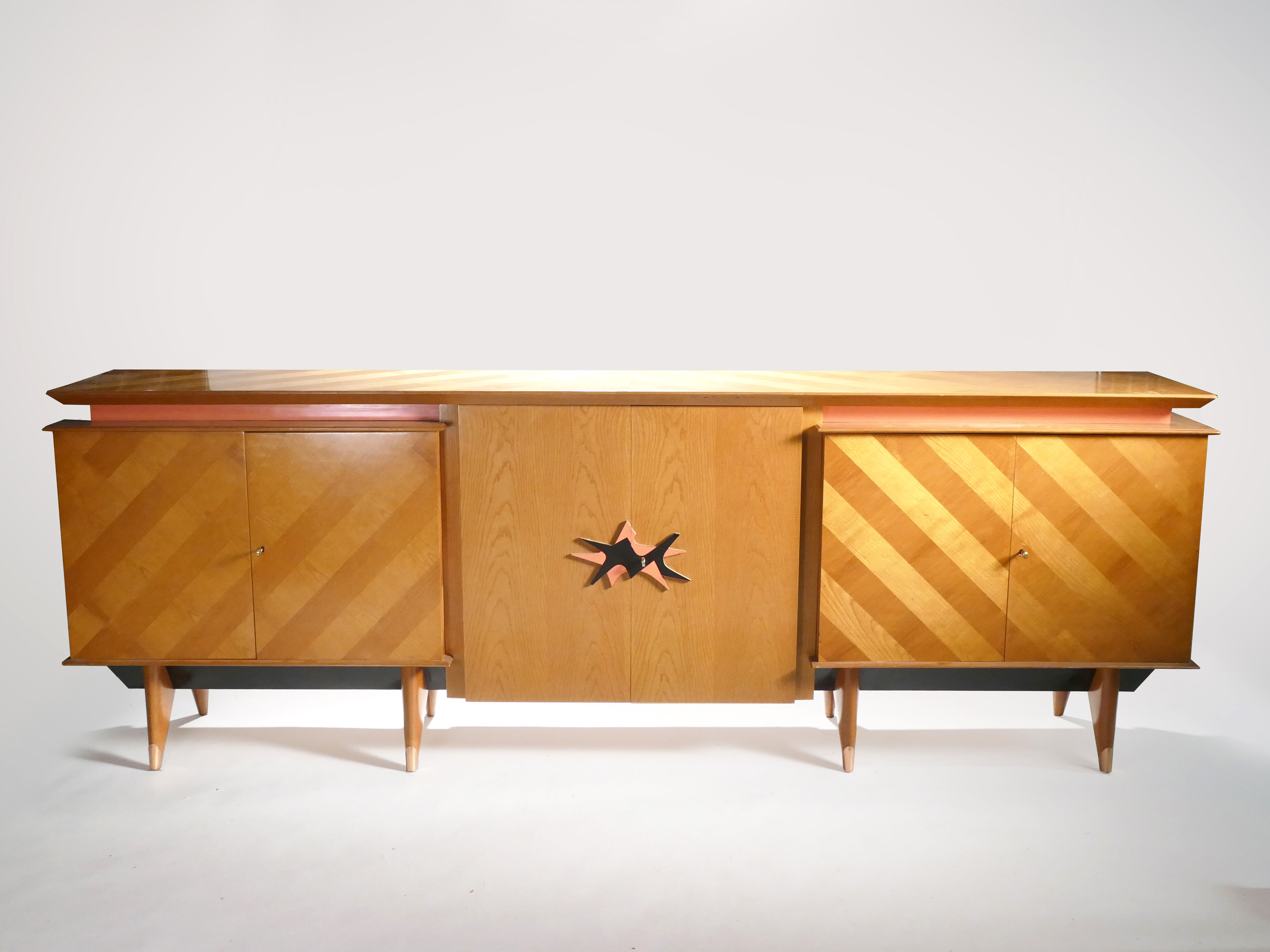 Modernist enfilade cherrywood around 1950