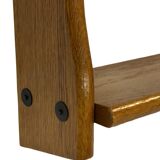 Vintage solid wooden wall rack with 3 shelves 70s oak rack
