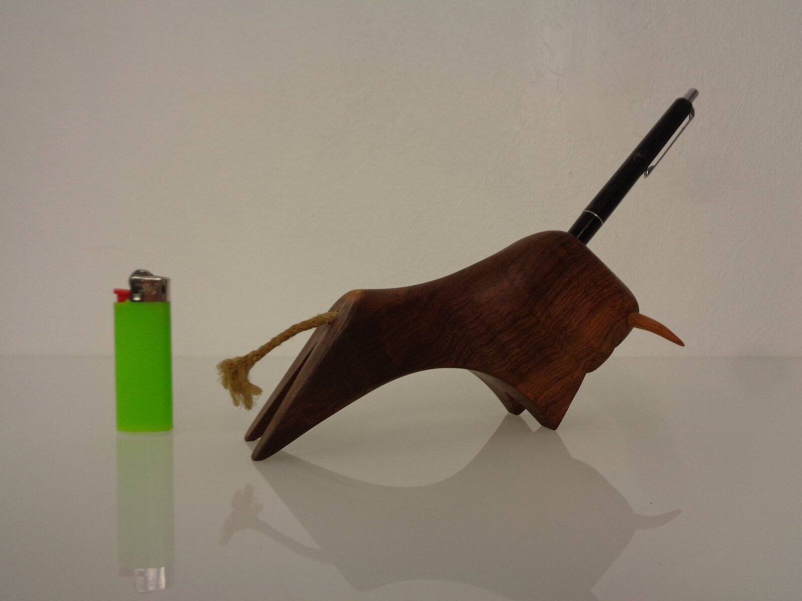 Mahogany Bull Pen Holder, Denmark, 1960s