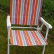 4 metal garden chairs and vintage folding fabric