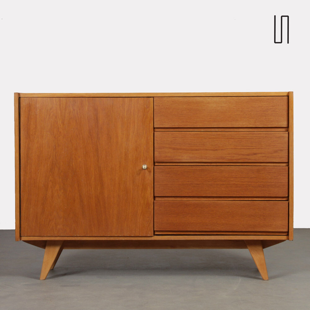 Vintage oak storage by Jiri Jiroutek, model U-458, 1960