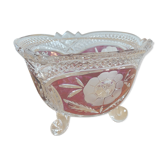 Dark pink chiseled glass cup