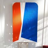 Contemporary abstract painting on burlap 60 x 97 cm