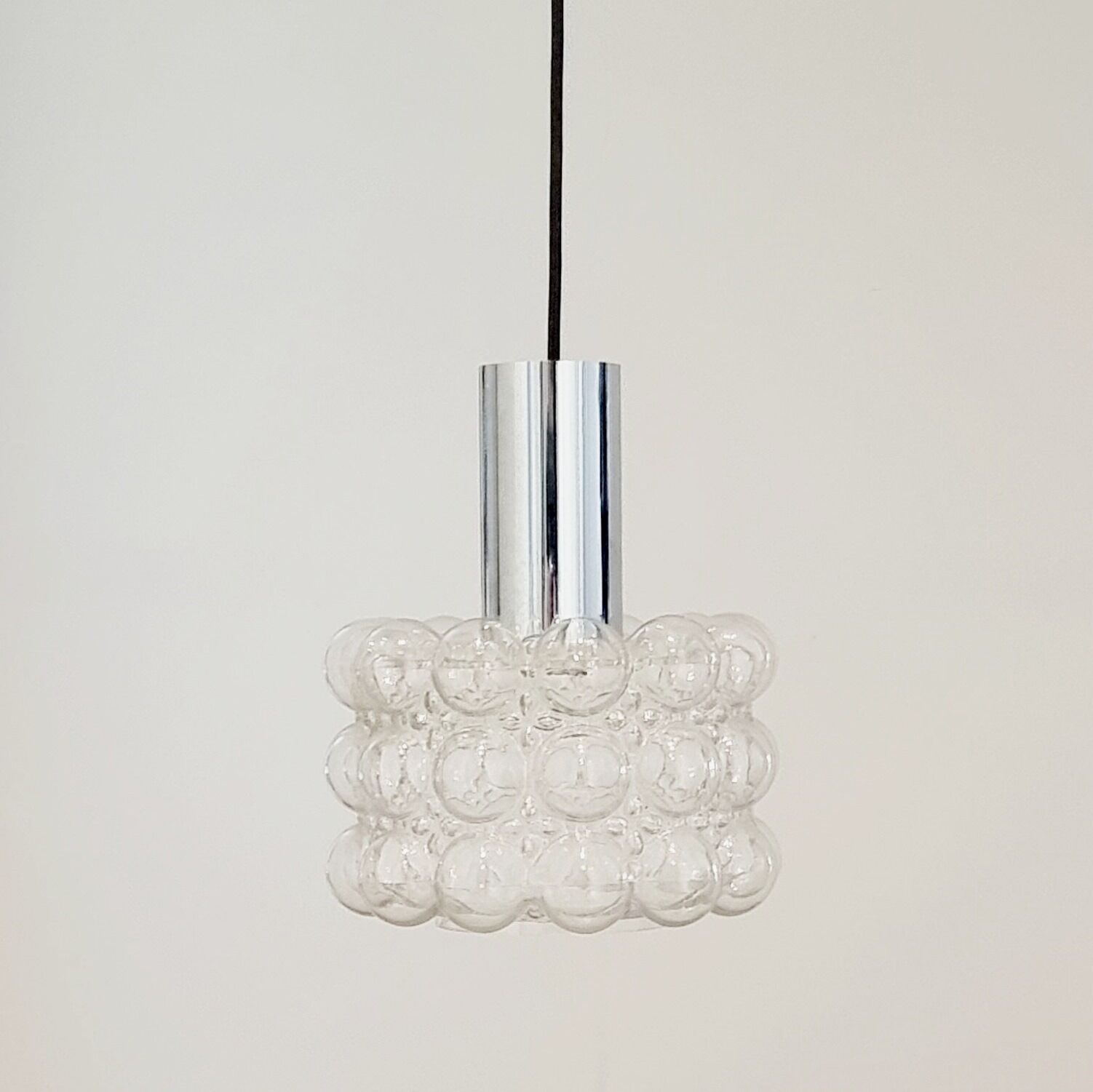 Mid-century modern bubble glass pendant/ceiling lamp by helena tynell for limburg, germany, 1960s