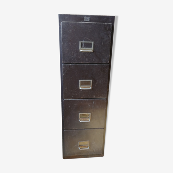Industrial metal locker with 4 drawers