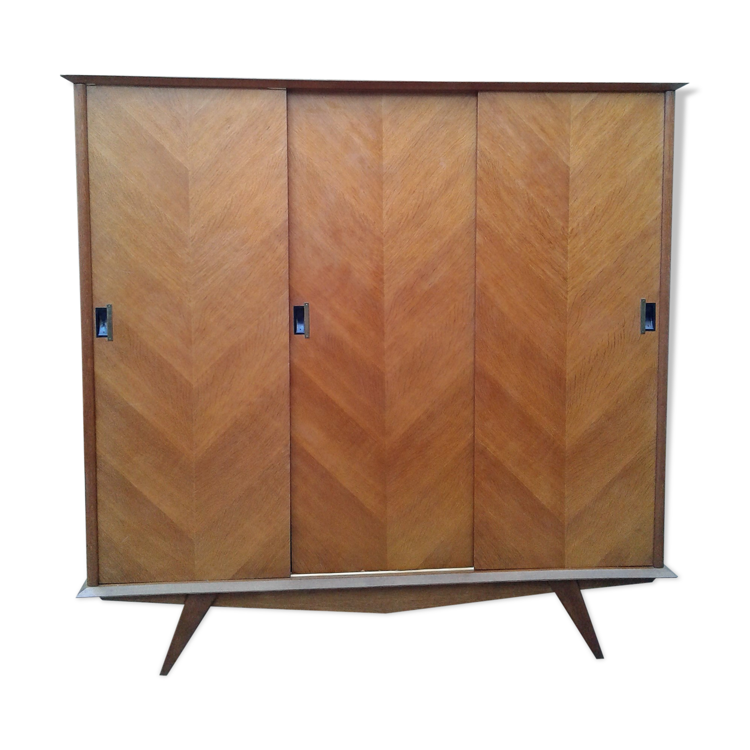 Wardrobe 3 doors sliding vintage feet compass