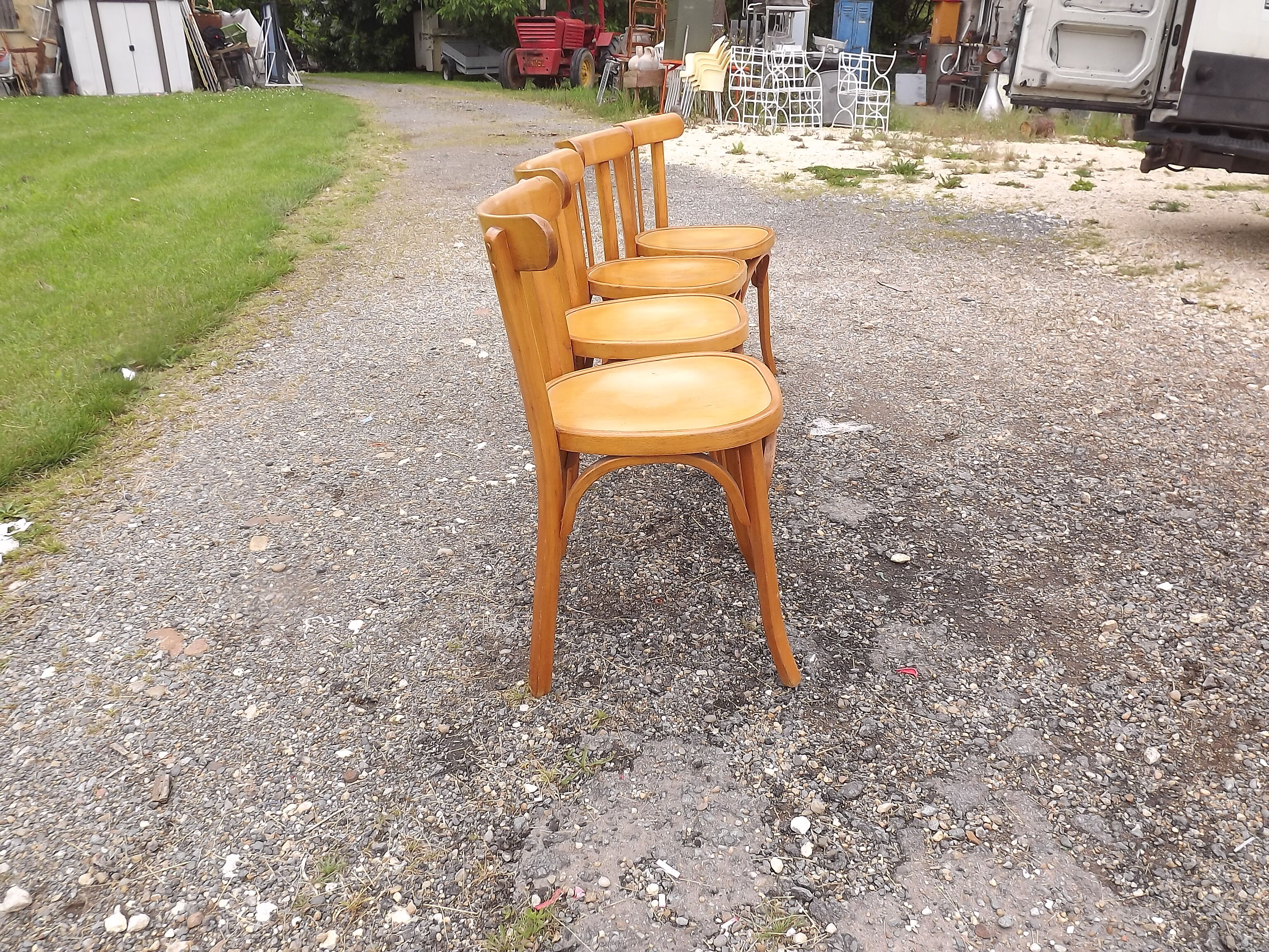4 Baumann wooden bistro chairs