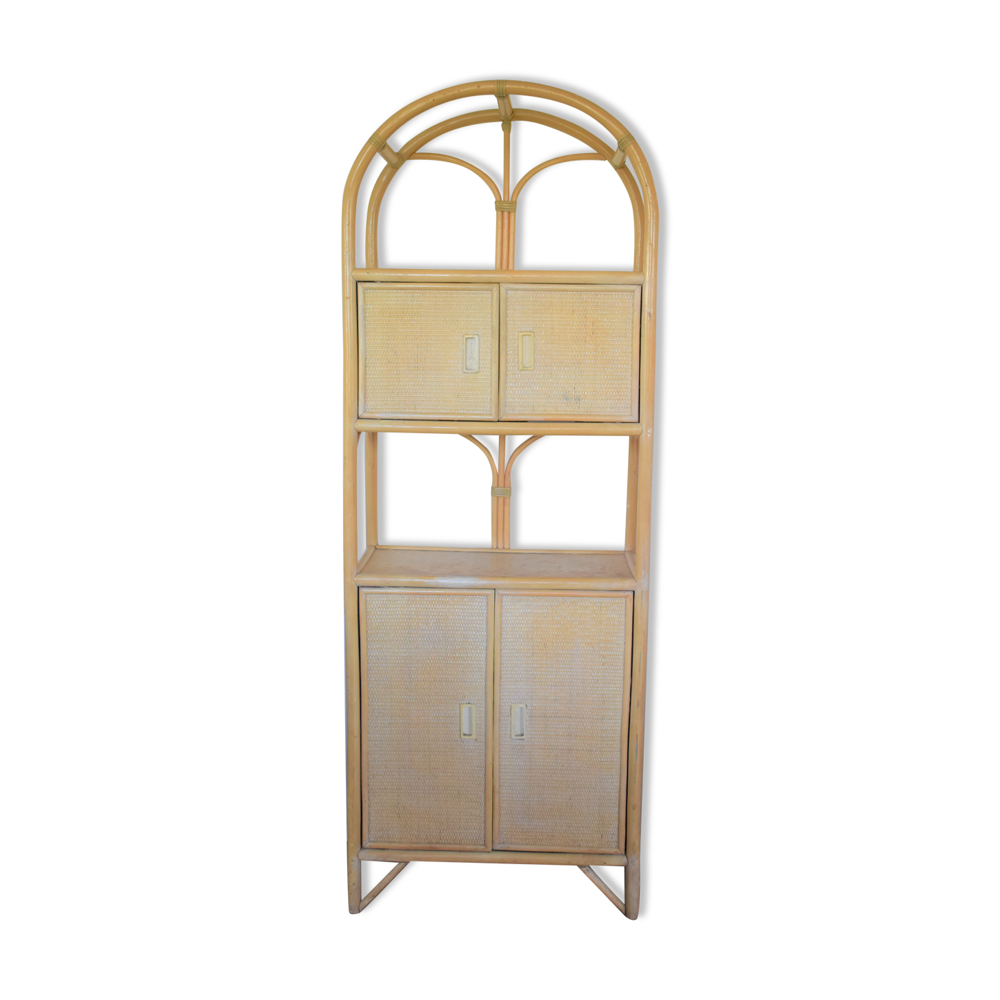 High shelf in vintage rattan