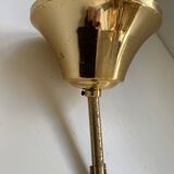 Lustre doré 4 ampoules à suspendre avec plaques en verre fumé