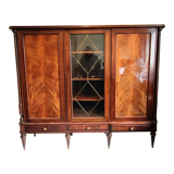 Solid cherry and lacquered mahogany veneer bookcase from the late 1950s