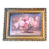 Painting jack watercolor still life france 1938 floral cup golden frame