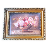 Painting jack watercolor still life france 1938 floral cup golden frame
