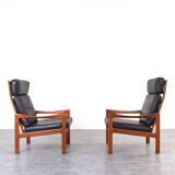 Mid-Century Teak Lounge Chairs by Illum Wikkelsø for Niels Eilersen, 1960s.