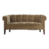 1960s, 3-seater Danish sofa, green furniture velour, ash wood legs.