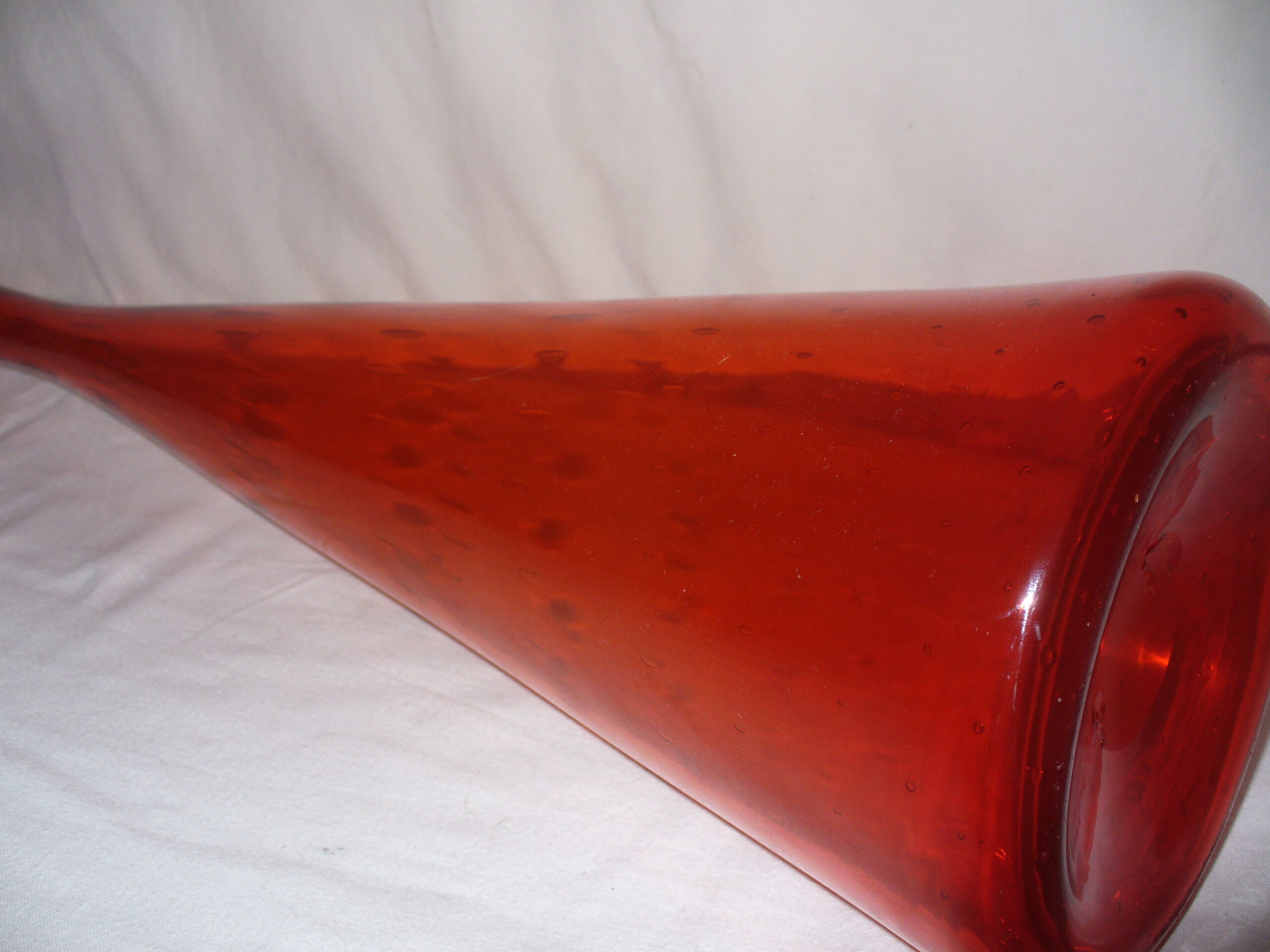 Vase diabolo bullé, Murano des années 60