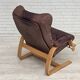 1970s, Scandinavian adjustable armchair, furniture leather, bentwood.