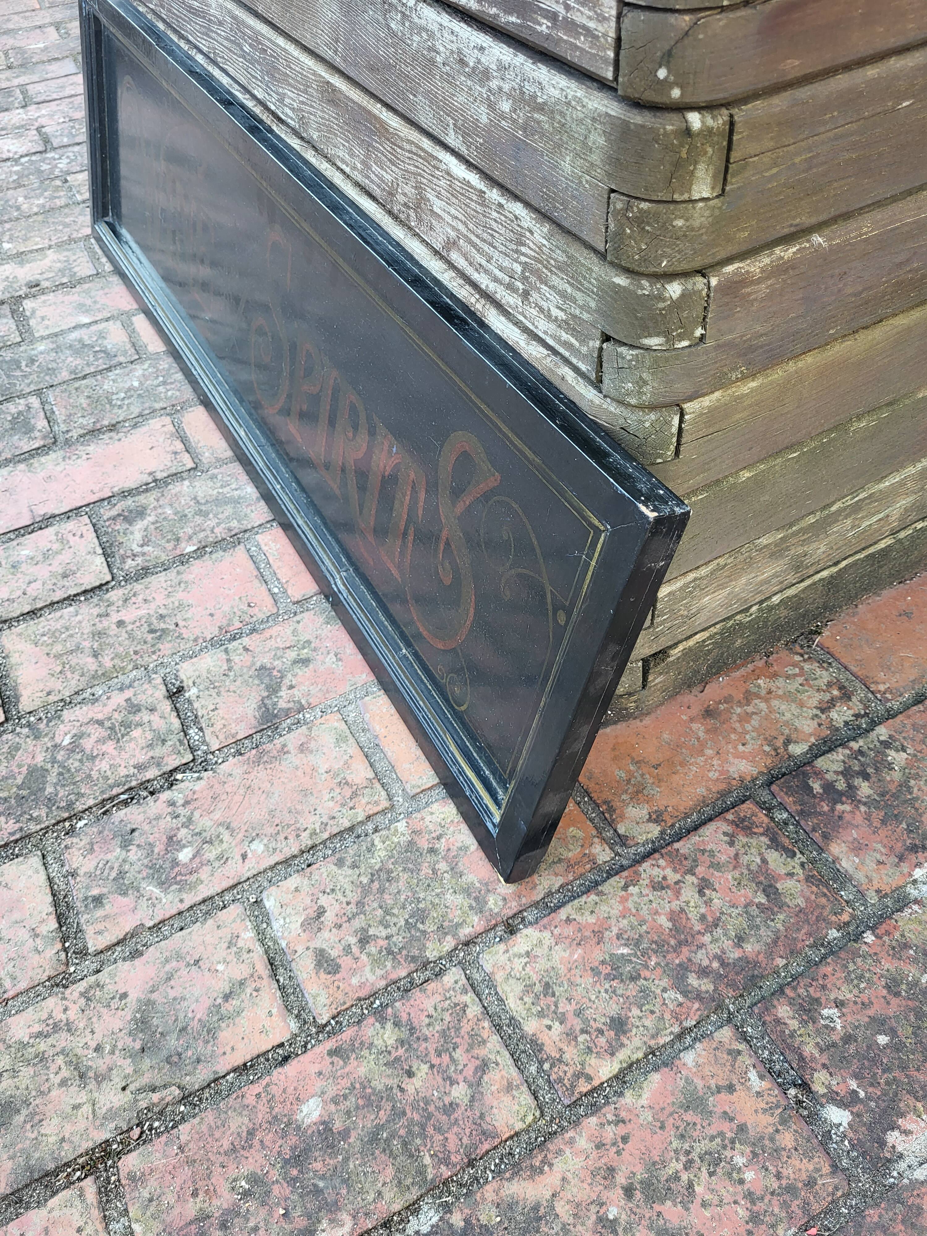 Wine & Spirits wooden bistro bar sign